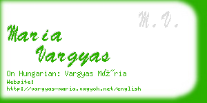 maria vargyas business card